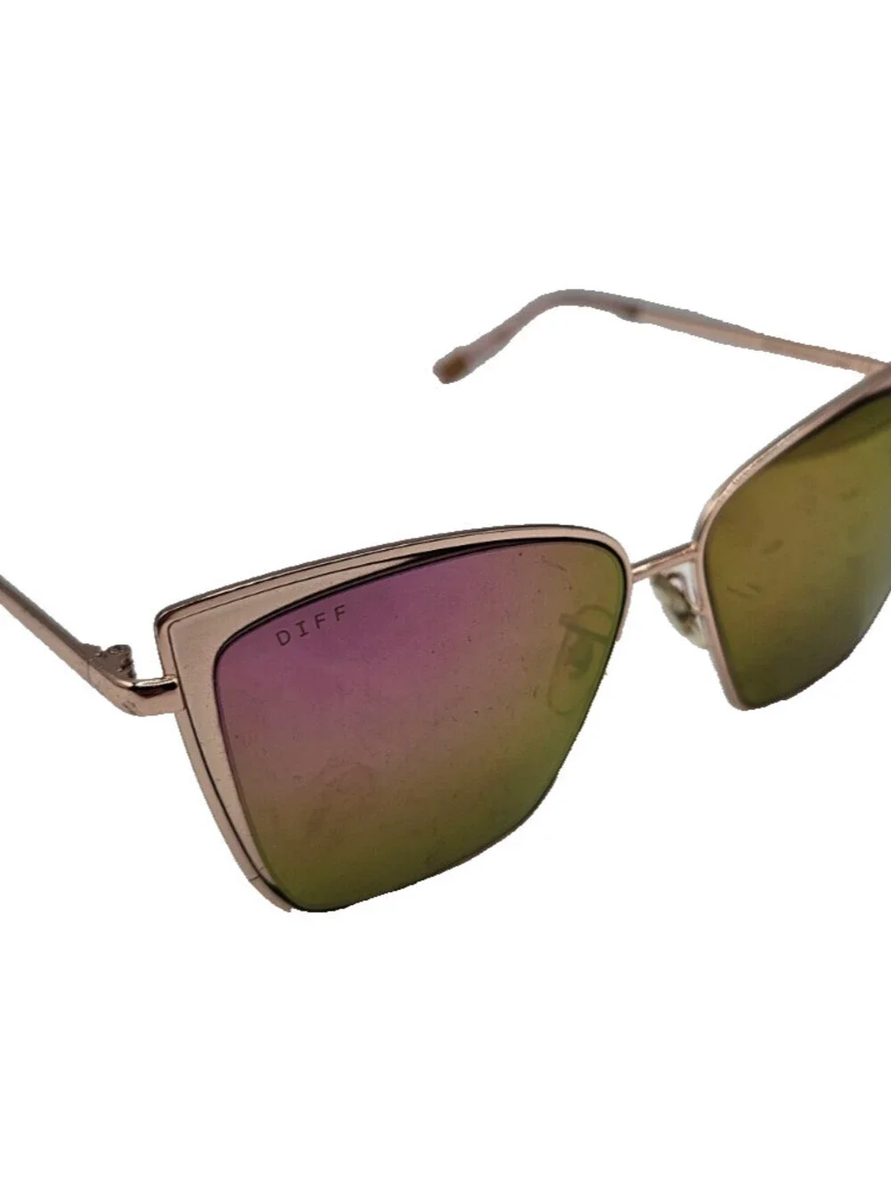 DIFF Womens Becky Rose Gold Mirror Sunglasses